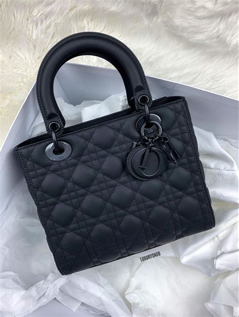 lady dior matte black mini|Dior leather handbags.